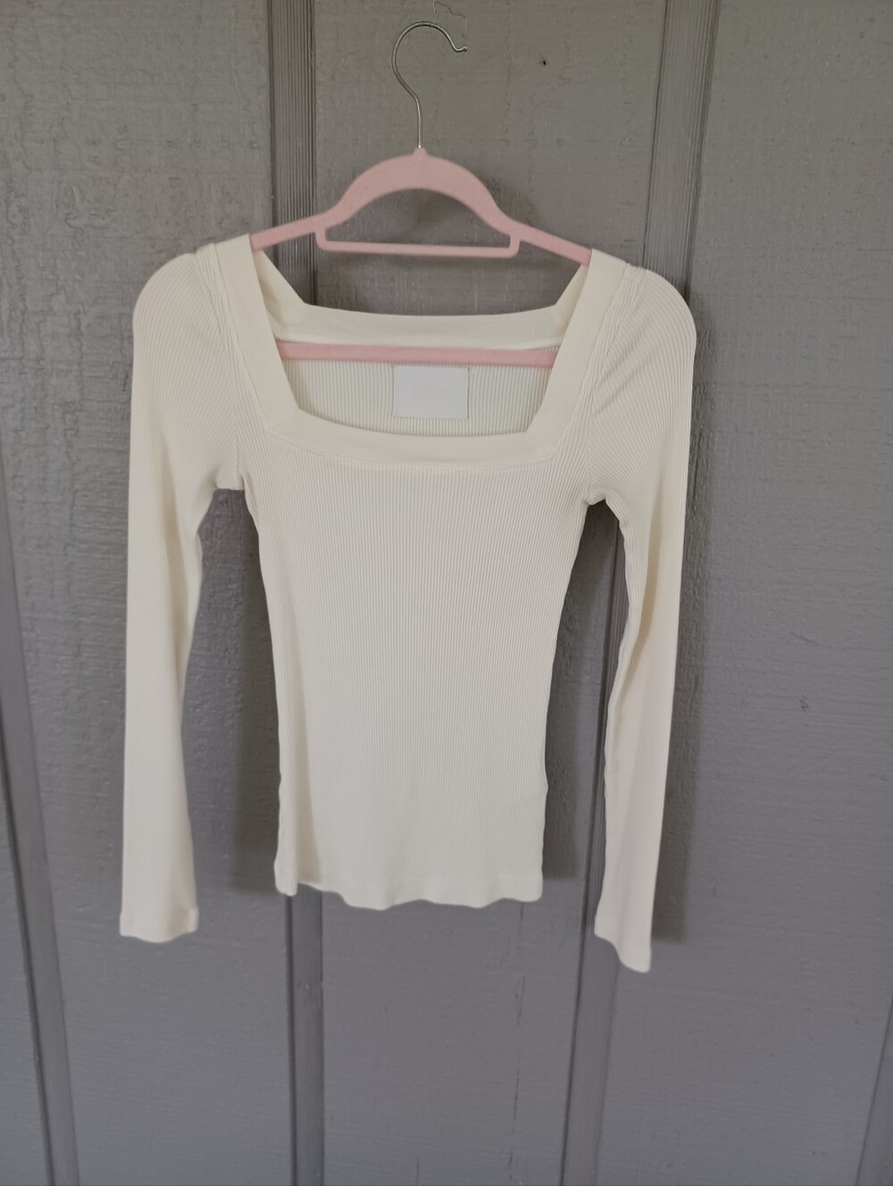 Citizens of Humanity Marisol Ribbed T Shirt Size XS Women Preppy Square Neck